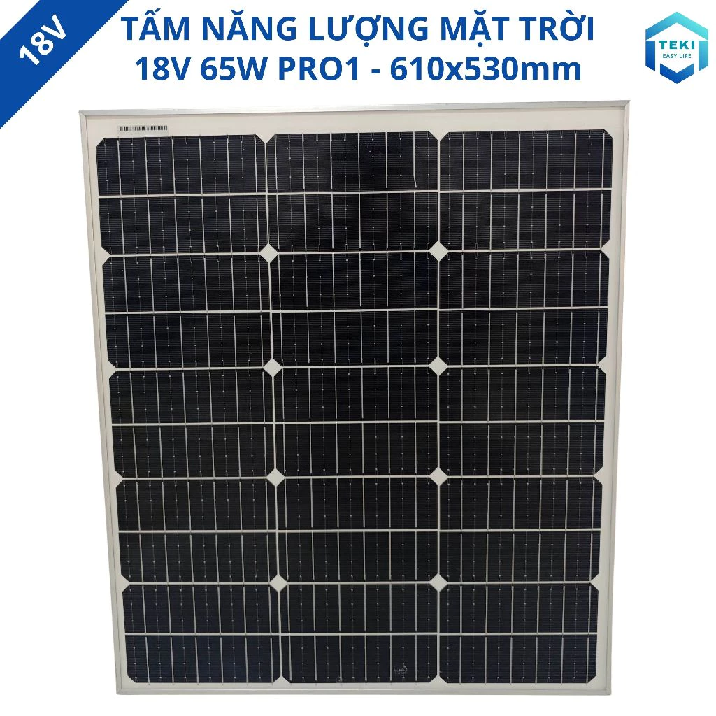 TẤM NĂNG LƯỢNG MẶT TRỜI MONO 18V 65W PRO1 610x530mm - TEKI