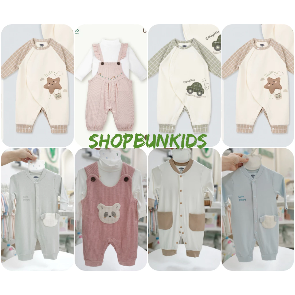 Body thu đông dài tay 3m -24m nỉ vừa Ualarogo Uala Rogo vải thu đông ấm áp 3652 bé 0 - 12 tháng Uala rogo Bodysuit