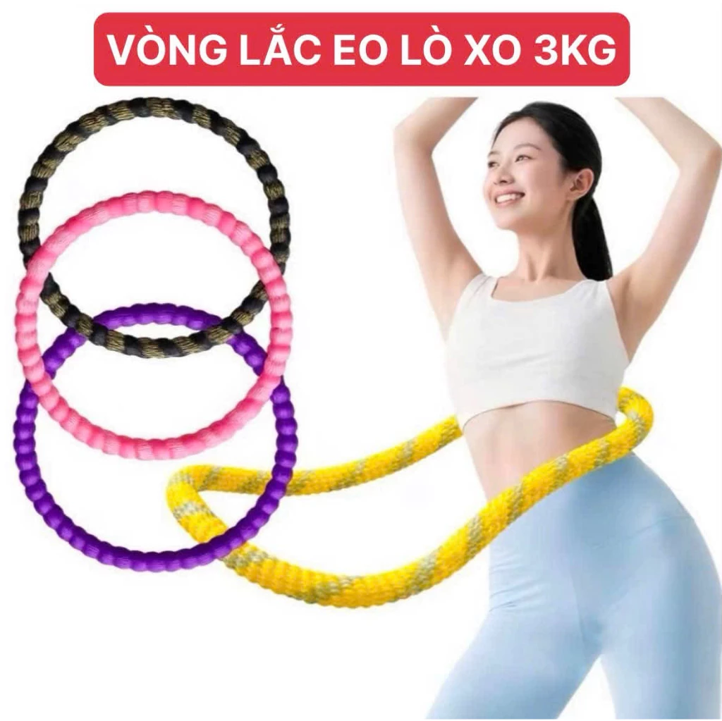 Vòng Lắc Eo Lò Xo 3KG Bọc Vải Dệt Kim Mềm – Chất Liệu Thép Cao Cấp, Giảm Mỡ Bụng