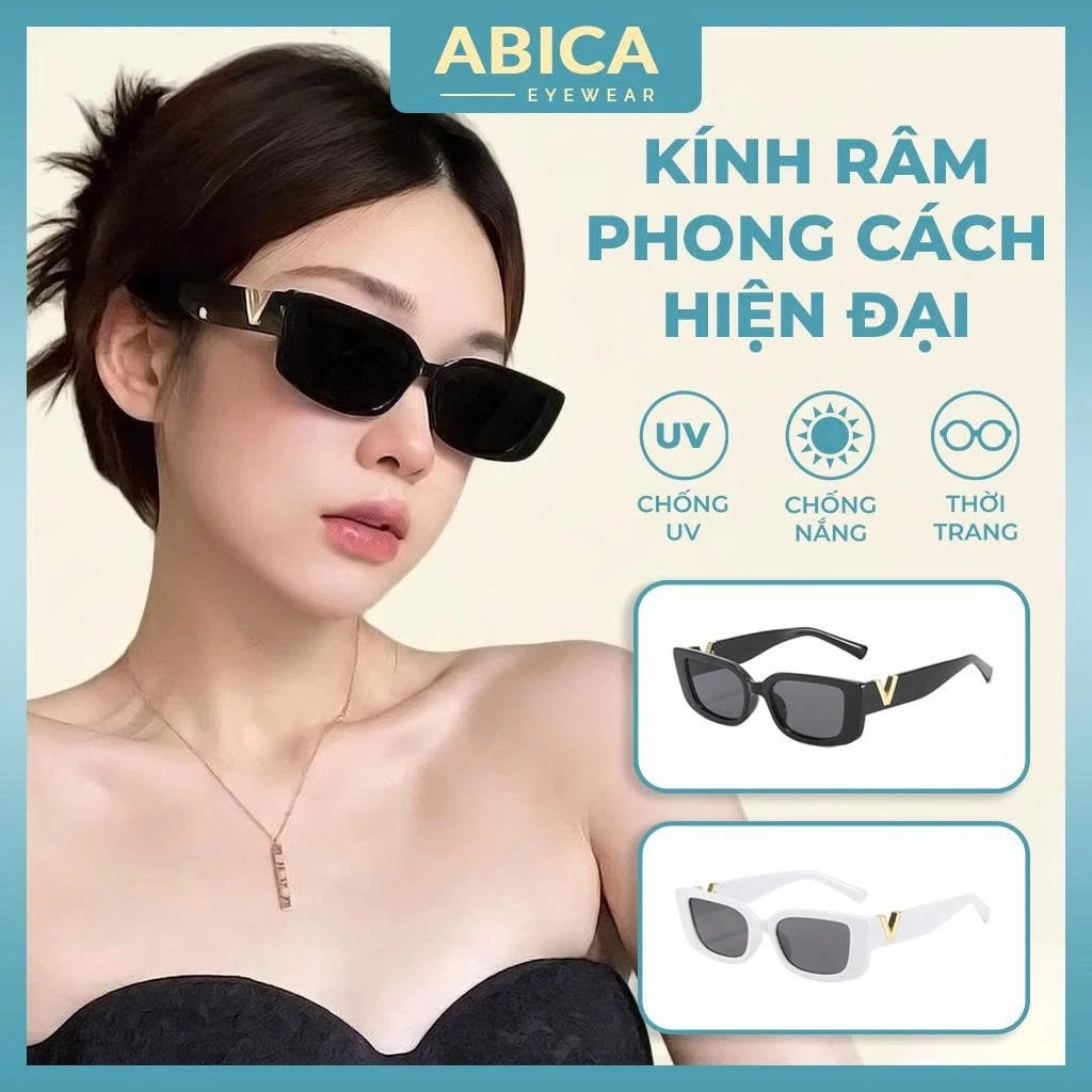 Kính mắt râm mát nữ nam phong cách retro Hàn Quốc, mắt kính chống tia bức xạ chuẩn UV400 đi chơi đi biển đẹp giá rẻ 334