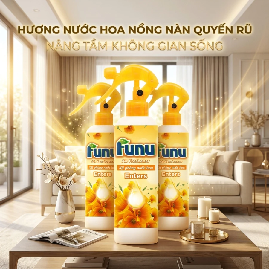 Xịt Phòng Hương Nước Hoa Pháp Funu Cao Cấp – Nồng Nàn Quyến Rũ, Khử Mùi, Hương Thơm Dễ Chịu