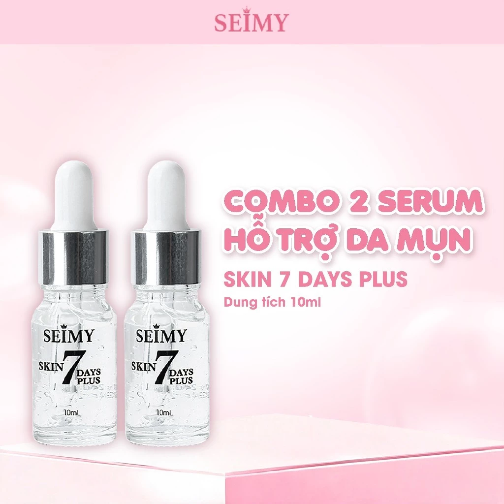 Combo 2 Chai Serum Hỗ Trợ Giảm Mụn Và Mờ Vết Thâm Mụn Seimy Skin 7 Days Plus 10ml