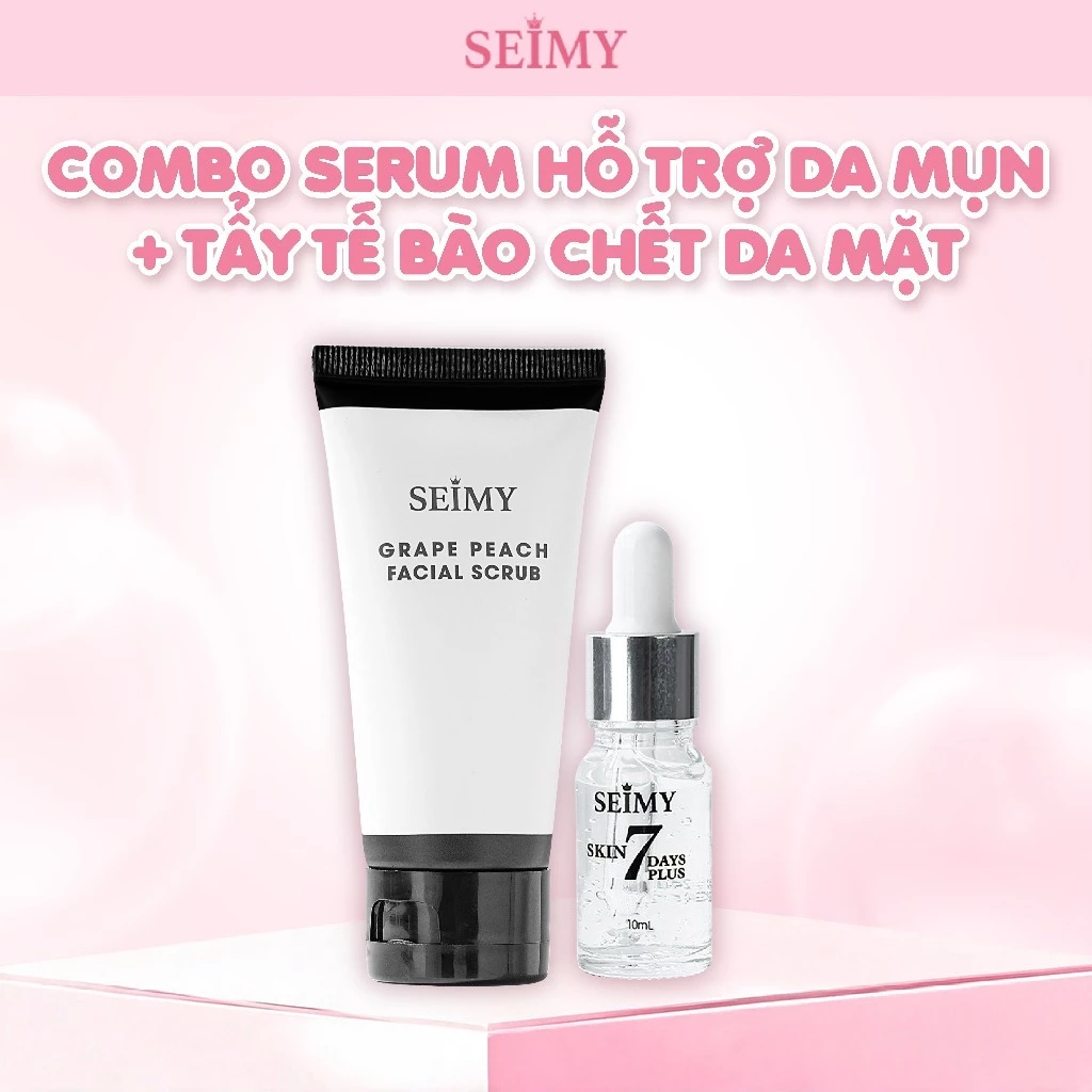 Combo Serum Hỗ Trợ Da Mụn Thâm Và Tẩy Da Chết Mặt Seimy