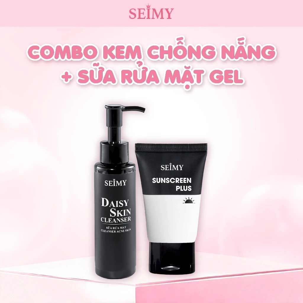 Combo Kem Chống Nắng Seimy và Sữa Rửa Mặt Gel