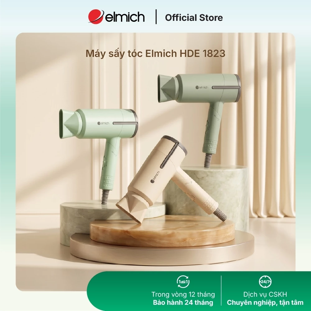 [Mã ELBSJBP03 giảm 12% đơn 500K] Máy sấy tóc Elmich HDE 1823