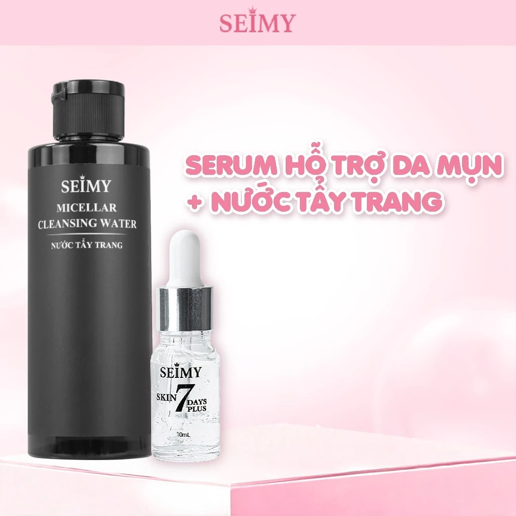 Combo Serum Hỗ Trợ Da Mụn Và Nước Tẩy Trang Seimy