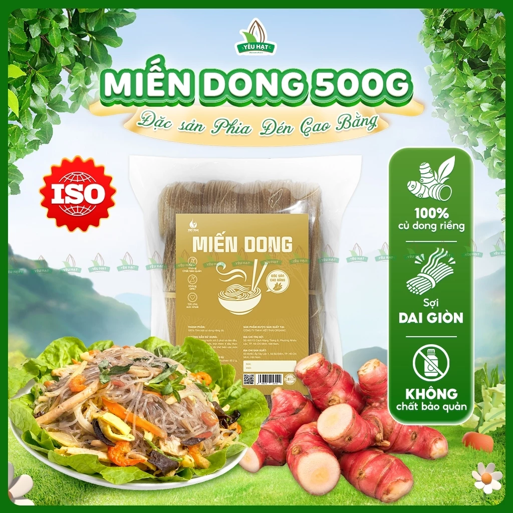 Miến Dong Đặc Sản Phia Đén Cao Bằng Miến Rong Nguyên Chất Sợi Nhỏ Củ Riềng Đỏ Ăn Liền Ngon Yêu Hạt