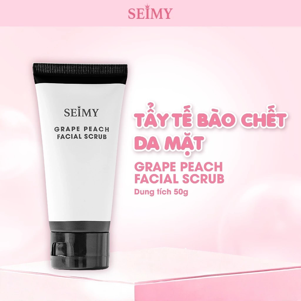 Tẩy Tế Bào Chết Da Mặt Seimy Grape Peach Facial Scrub Sạch Sâu, Dưỡng Ẩm Giúp Da Mềm Mịn