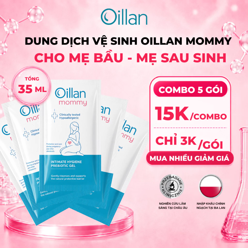 [Mua 5 giảm 50%] Dung Dịch Vệ Sinh Mẹ Bầu & Sau Sinh OILLAN MOMMY PREBIOTIC GEL - Dung Dịch Vệ Sinh Cho Nữ