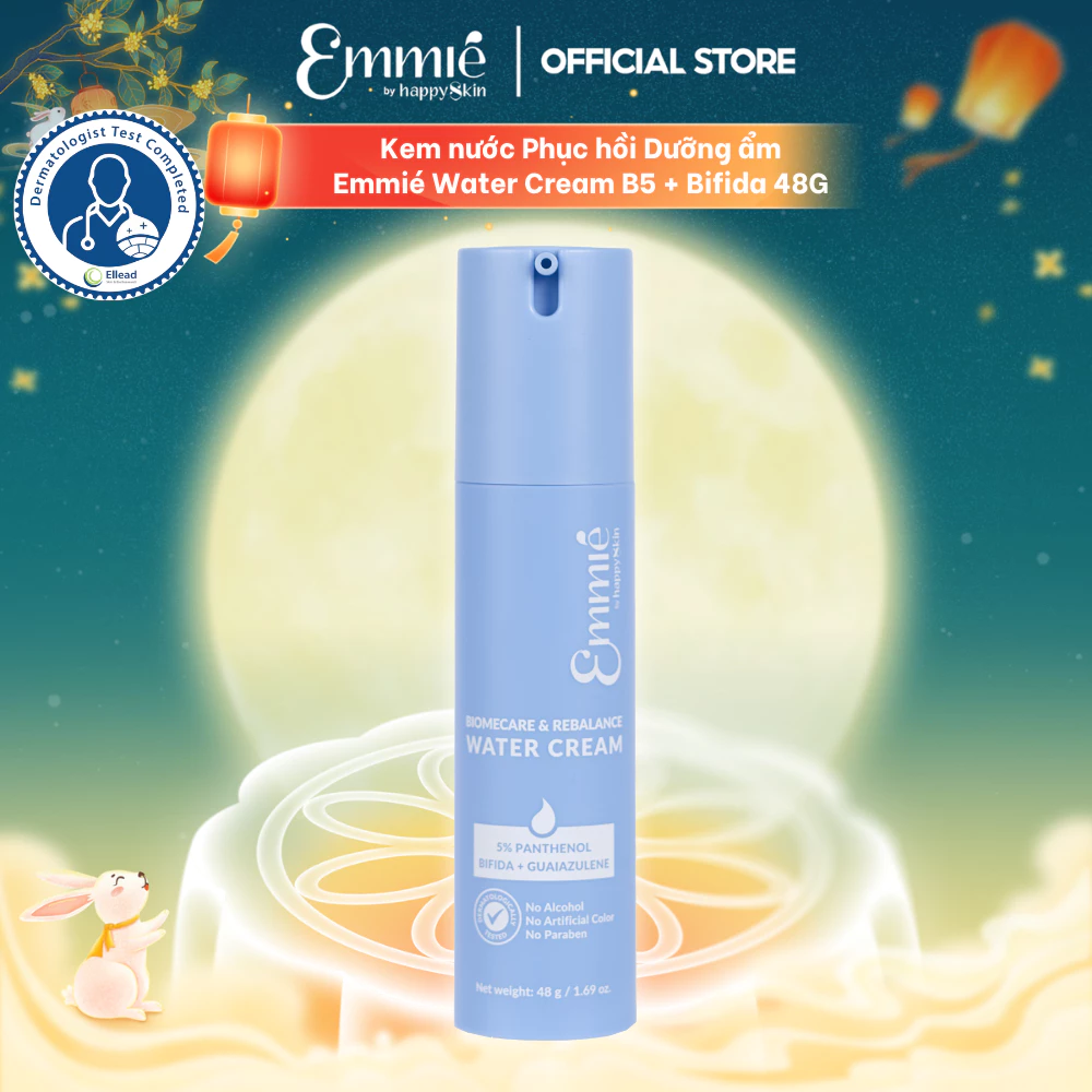 Kem Nước B5 Dưỡng ẩm Phục hồi Chuyên sâu Da nhạy cảm Biomecare & Repair Water Cream + Bifida 48g Emmie by Happyskin