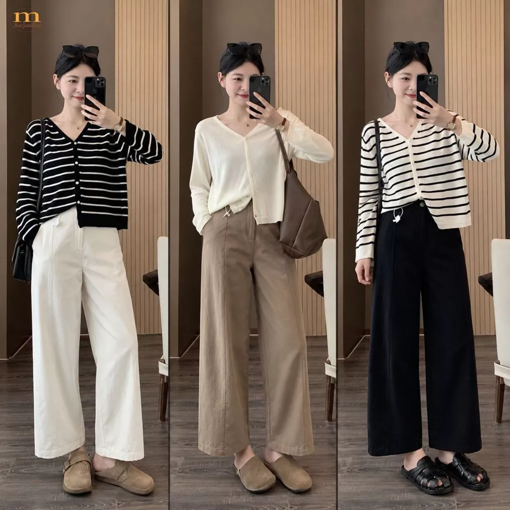 Quần Jean Nữ Ống Suông From Thụng hottrend 2026 Bigsize 55-90kg phối viền ống đi chơi đi học MS619