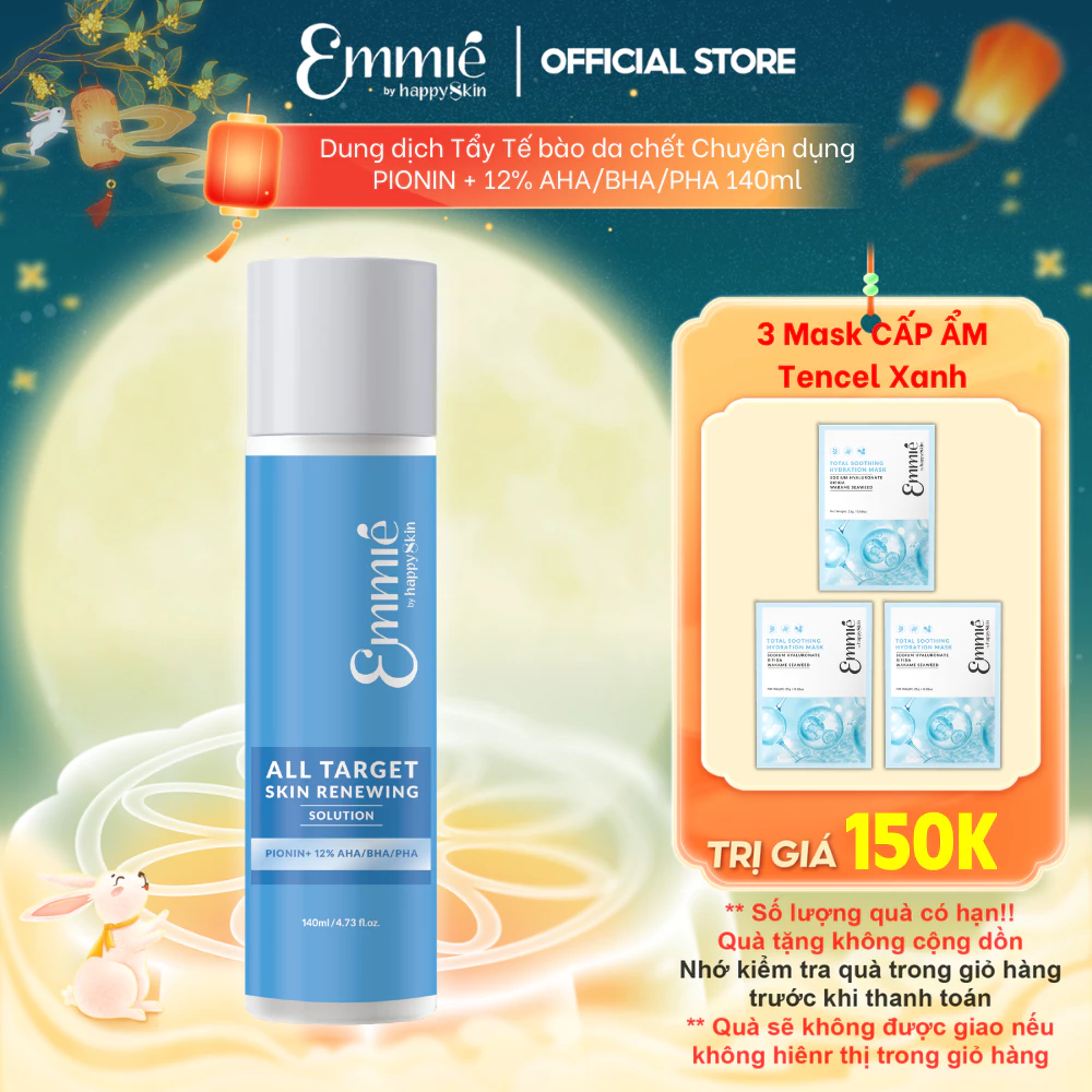 Toner tẩy tế bào chết Emmie 12% AHA BHA PHA Cải Thiện Bề Mặt Da Hỗ Trợ Giảm Mụn - Bổ Sung Pionin Chai 140ml