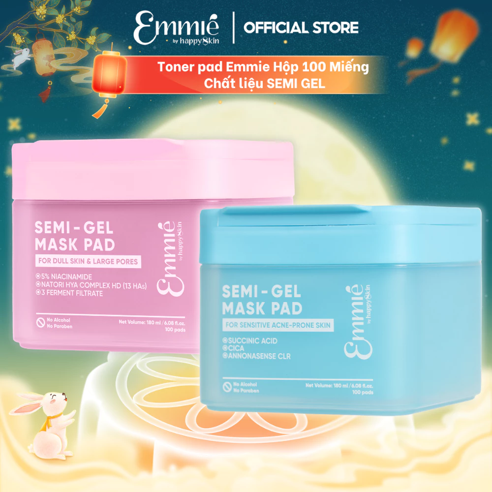 Toner pad dưỡng da Emmie 5% Nia giúp Dưỡng sáng mịn CICA giúp làm Dịu Da Mụn Nhạy Cảm Chất Liệu Semi Gel Mask Pad 180ml