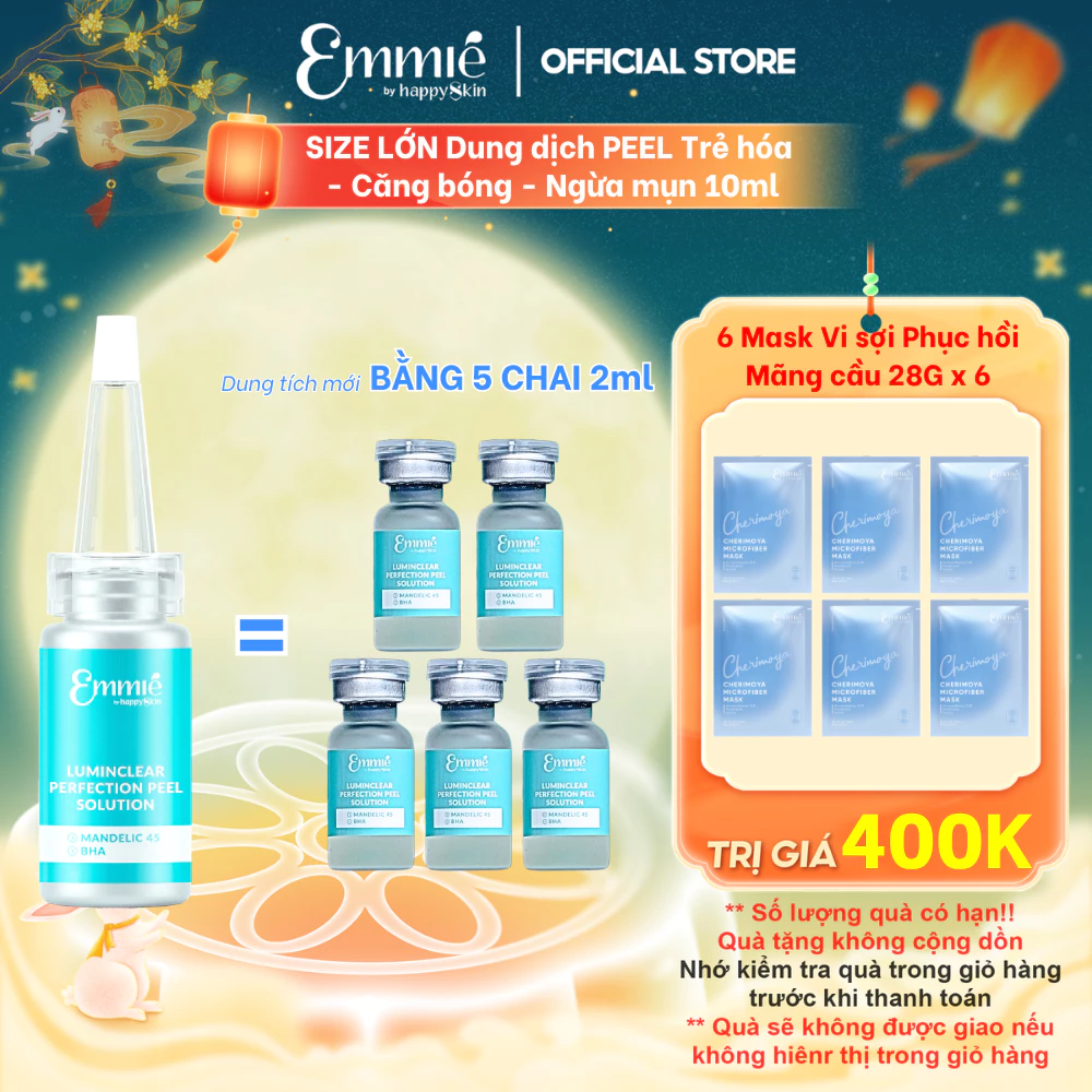 Dung dịch tẩy tế bào chết Emmie Luminclear Perfection Peel Hỗ Trợ Làm Sạch Bề Mặt Da - Hỗ Trợ Giảm Mụn Chai 10ml