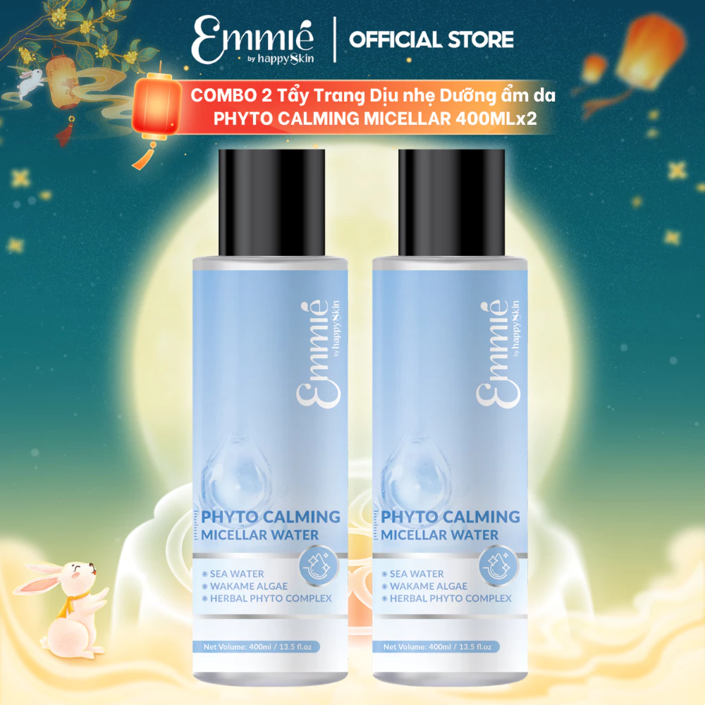 Nước tẩy trang Emmie Phyto Calming Micellar Water 400ml Hỗ Trợ Làm Sạch Bề Mặt Da Hỗ Trợ Làm Dịu Vùng Da Nhạy Cảm 2 Chai