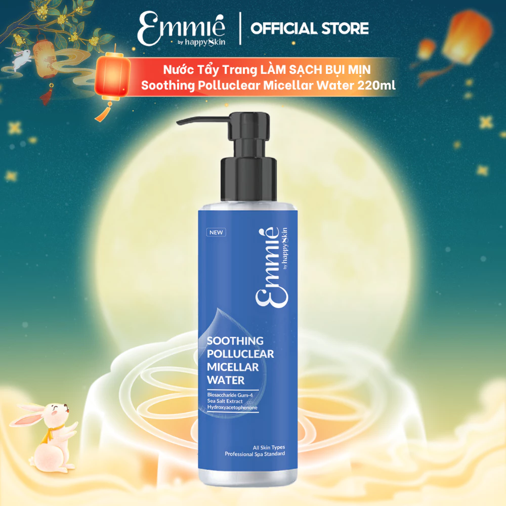 Nước Tẩy Trang Làm sạch Bụi mịn Soothing Polluclear Micellar Water 220ml Emmie by happySkin