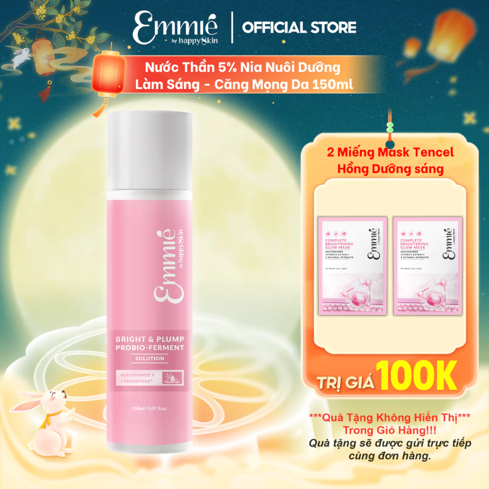Nước thần dưỡng da Emmie 5% Niacinamide Giúp Sáng Da Mịn Màng Căng Bóng Nước Hoa Hồng Thu Nhỏ Lỗ Chân Lông Chai 150ml