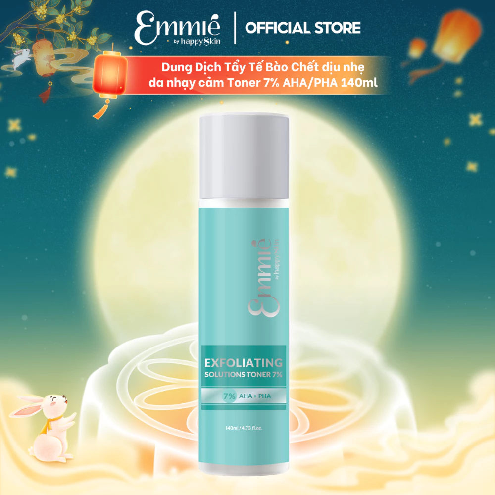 Toner tẩy tế bào chết Emmie 7% AHA PHA Hỗ trợ làm Sạch Lỗ Chân Lông Dịu Nhẹ cho Da Nhạy Cảm Daily Toner Acid 140ml