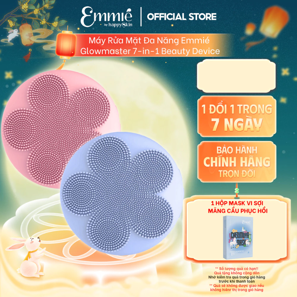 Máy rửa mặt đa năng Emmie Glowmaster 7 in 1 Beauty Device Hỗ Trợ Làm Sạch Da - Hỗ Trợ Cải Thiện Đàn Hồi Đạt Chuẩn FDA
