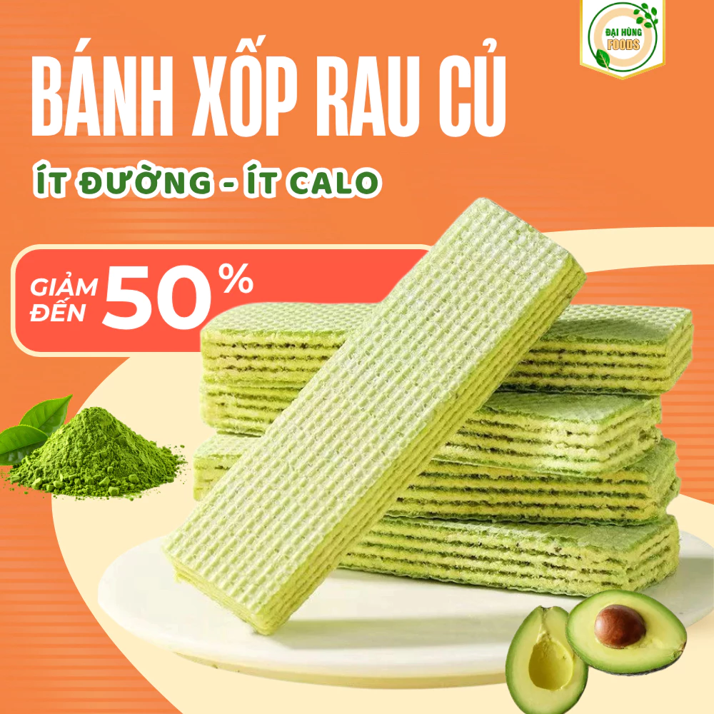 [ÍT CALO] 1KG Bánh Xốp Rau Củ Ăn Kiêng Ít Đường Đại Hùng Foods Dinh Dưỡng Tiện Lợi Thơm Ngon