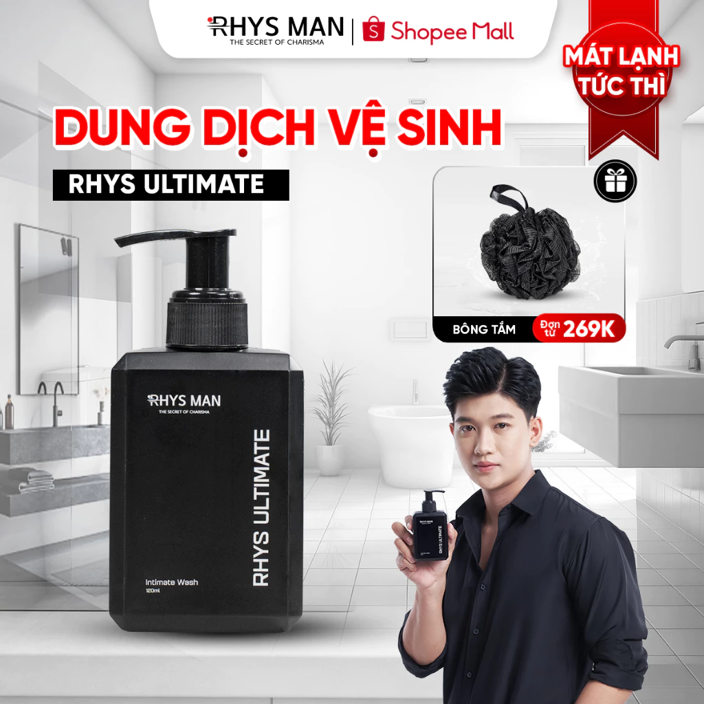 Dung dịch vệ sinh nam giới hương bạc hà RHYS MAN Rhys Ultimate 120ml