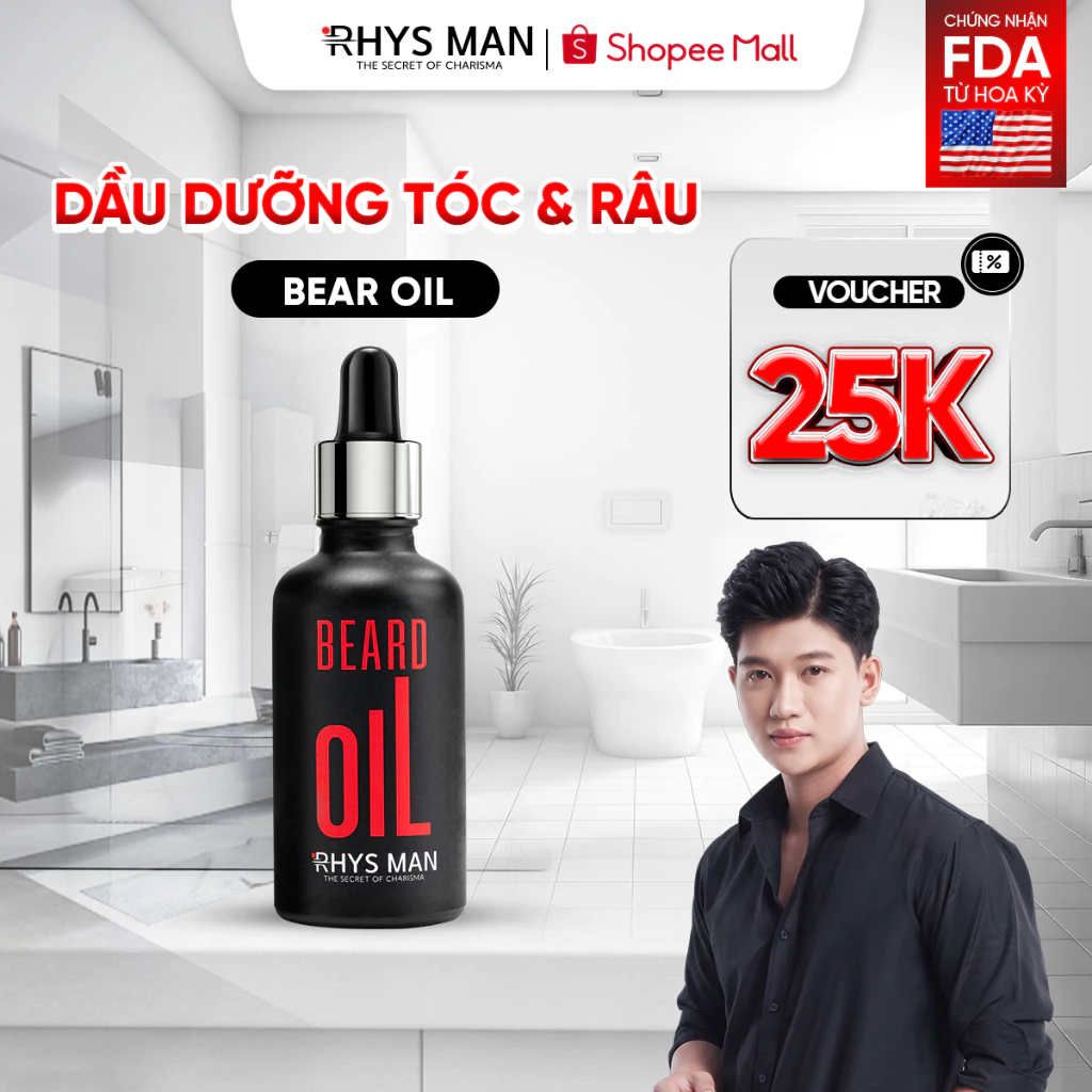 Tinh dầu dưỡng tóc và râu Bread Oil 50ml Rhys Man