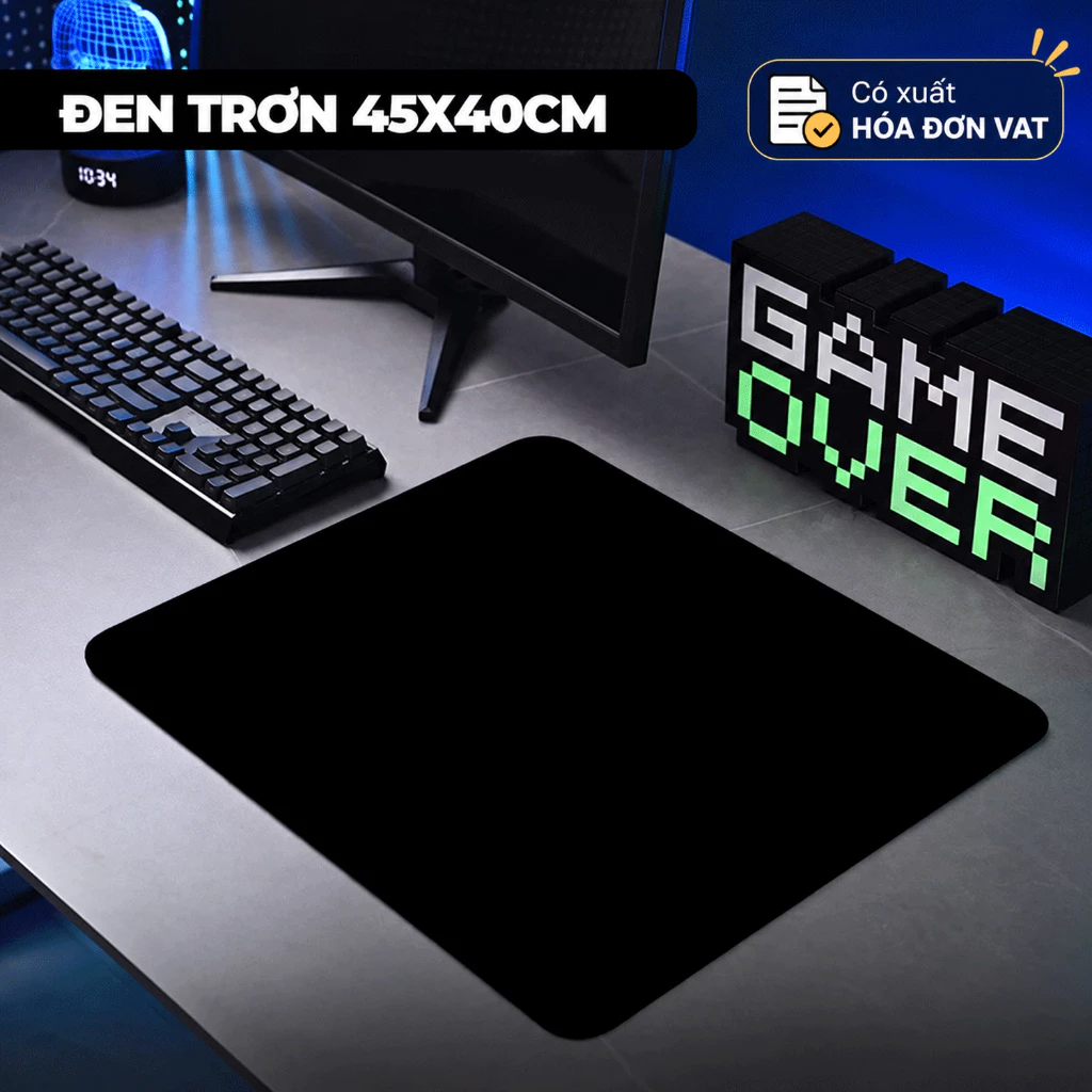 Lót Chuột Gaming FPS Kích Thước 45x40cm Nhiều Màu Trơn Basic, Pad Chuột Gaming Chống Trơn Trượt
