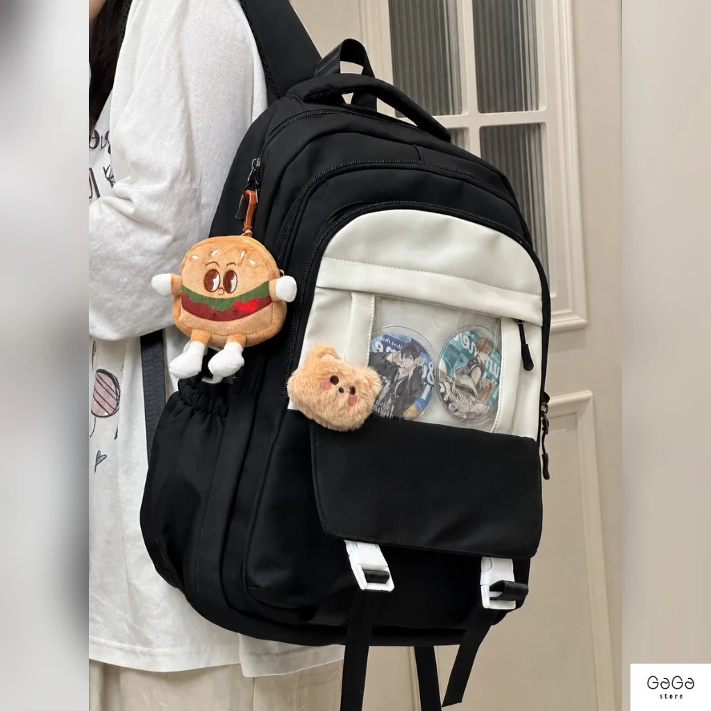 Balo đi học nam nữ phối màu nhiều ngăn sức chứa lớn cho học sinh , sinh viên thời trang ulzzang B747 gagastore