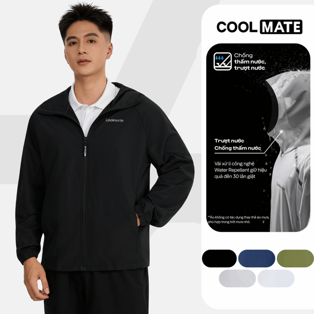 Áo khoác Daily Wear trượt nước chống UV, áo khoác bốn mùa siêu nhẹ có mũ đa…