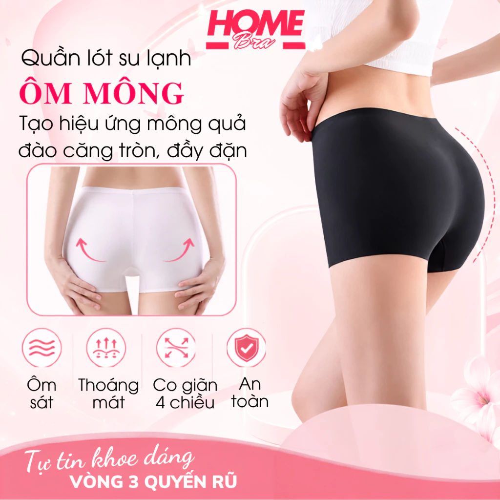 [Hỏa Tốc] Quần mặc trong váy chống lộ, Quần lót bảo hộ nữ kháng khuẩn mềm mại cạp vừa V8205 HOMEBRA