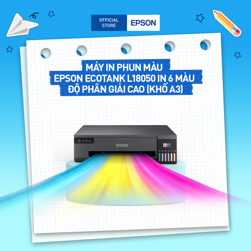 Máy In Phun Màu Đơn Năng Epson EcoTank L18050 (Bao Gồm Bộ Mực Chính Hãng Đi Kèm)