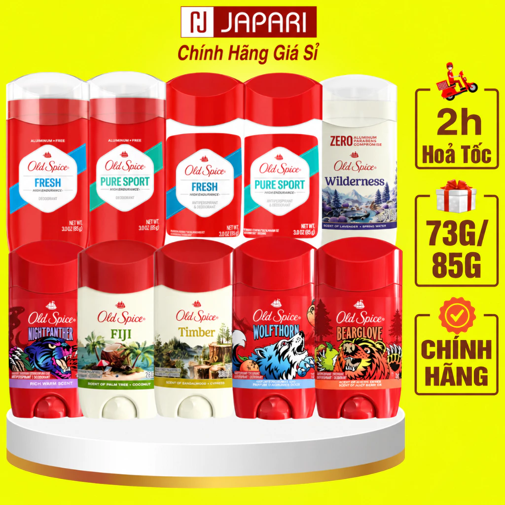 Lăn Khử Mùi Old Spice 73g/85g CHÍNH HÃNG-Sáp Khử Mùi, Ngăn Mồ Hôi Cơ Thể Cho Nam/Nữ,Lăng Nách Japari