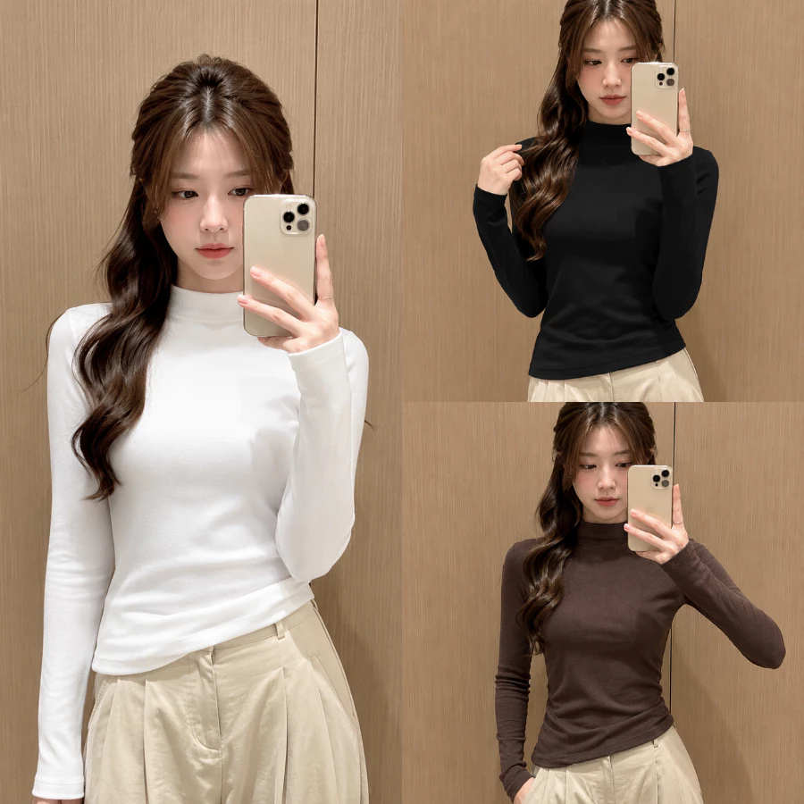 Áo Giữ Nhiệt Cổ Cao 3 Phân Lót Nỉ Bigsize, Áo Thun Co Giãn 4 Chiều Giữ Ấm Mùa Đông Ôm Body Tôn Dáng
