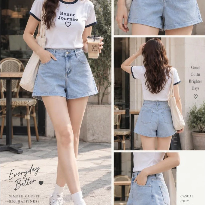 Quần Short Jean Nữ Cạp Cao Nhiều Mẫu Lựa Chọn Tiệm Jean 173