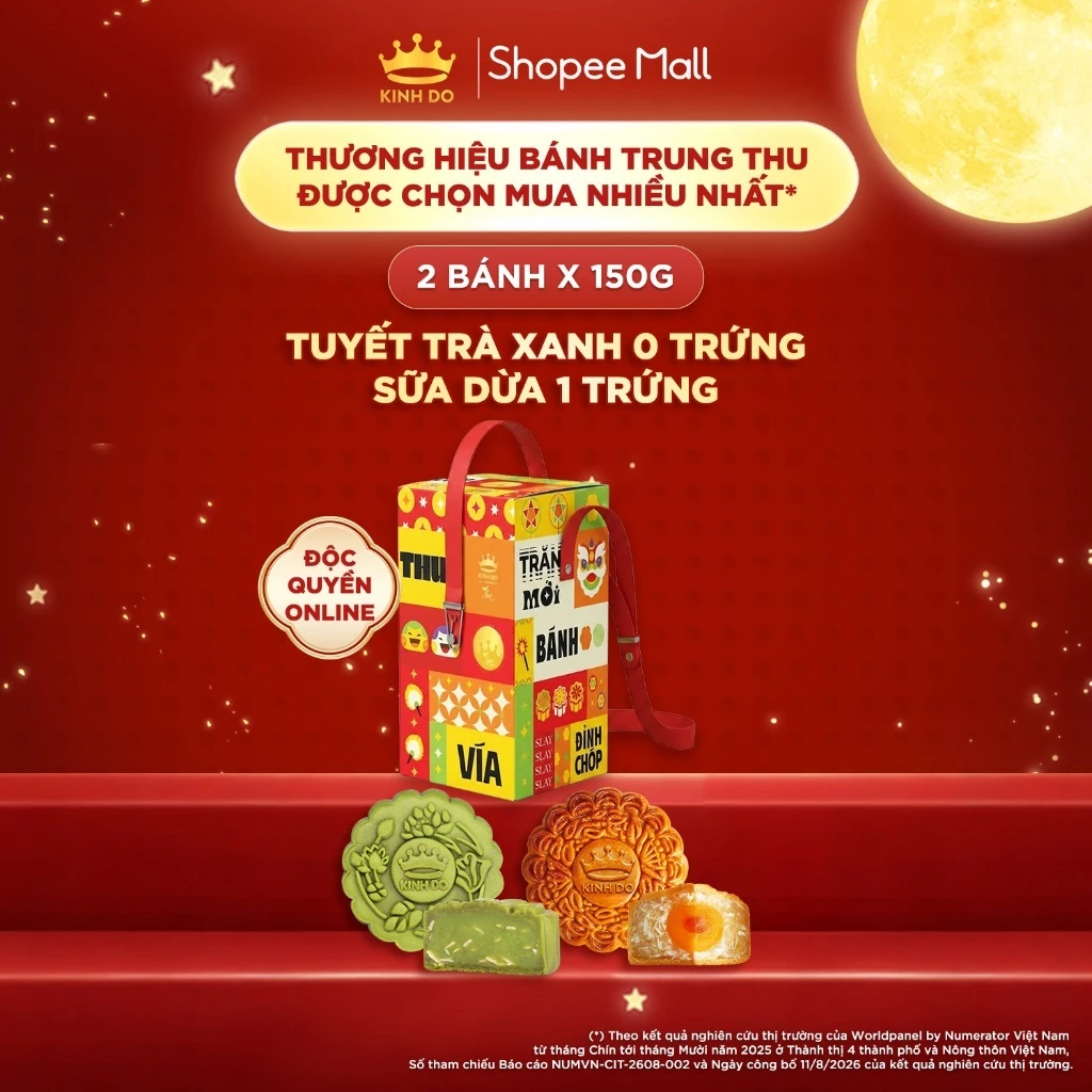 [HỎA TỐC][HANNAHOLALA][ ĐỘC QUYỀNONLINE ] Hộp Bánh Trung Thu Kinh Đô Phiên Bản Đặc Biệt "Trăng Slay "(2 Bánhx150/120/130