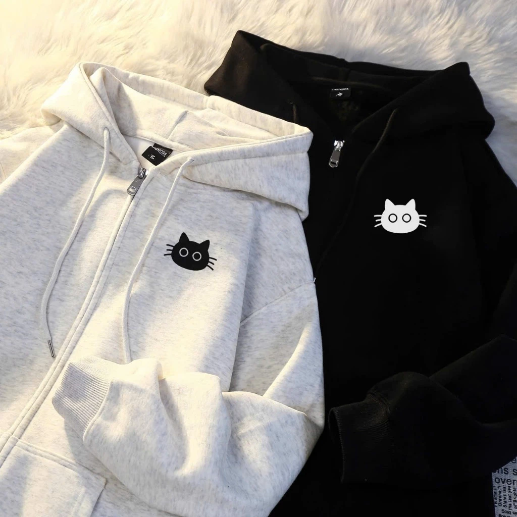 Áo Khoác Hoodie Zip From Rộng APT Unisex In Hình Cute Áo Khoác Nỉ Bông Có Mũ Nam Nữ Đều Mặc Được