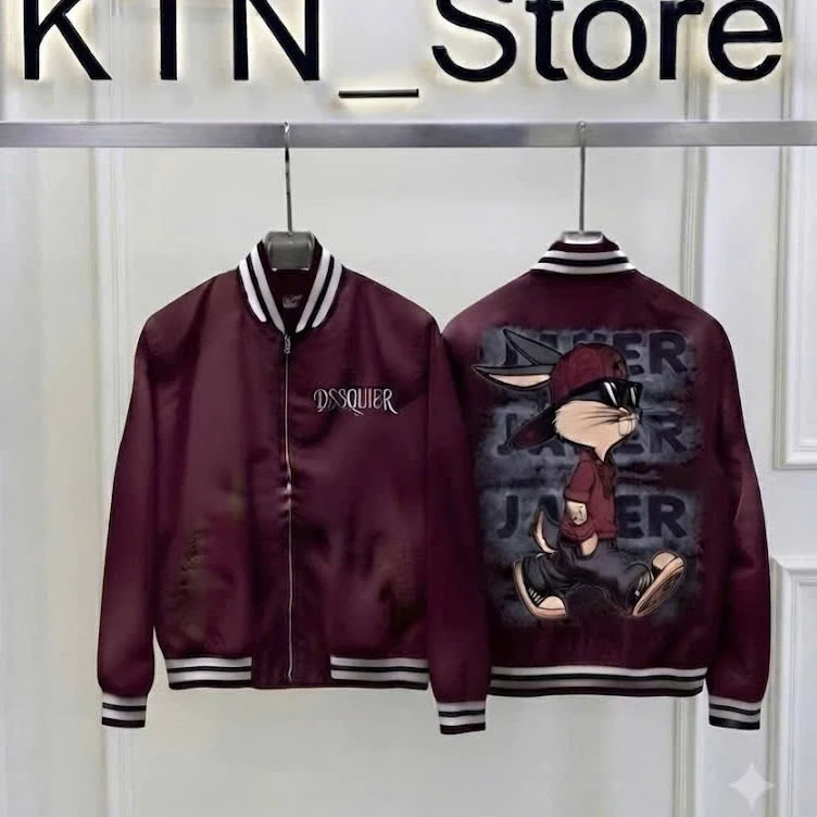 Áo Khoác Gió Nam Nữ Họa Tiết Thỏ Jaker , Chất Gió 2 Lớp Phối Bo Gấu Thời Thượng - Áo Bomber Jaker Hottrend 2026