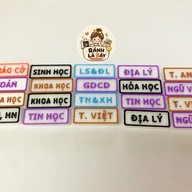 BỘ 10 THẺ MÔN HỌC THEO YÊU CẦU DÙNG CHO BẢNG THỜI KHÓA BIỂU LẮP GHÉP.