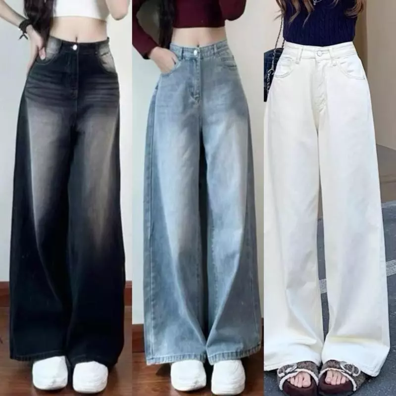 Tổng Hợp Quần Jean/ Kaki Bigsize Nữ Dáng Xuông Lưng Cao Tôn Dáng Trơn/ Thêu Vintage Thoải Mái 50-100kg