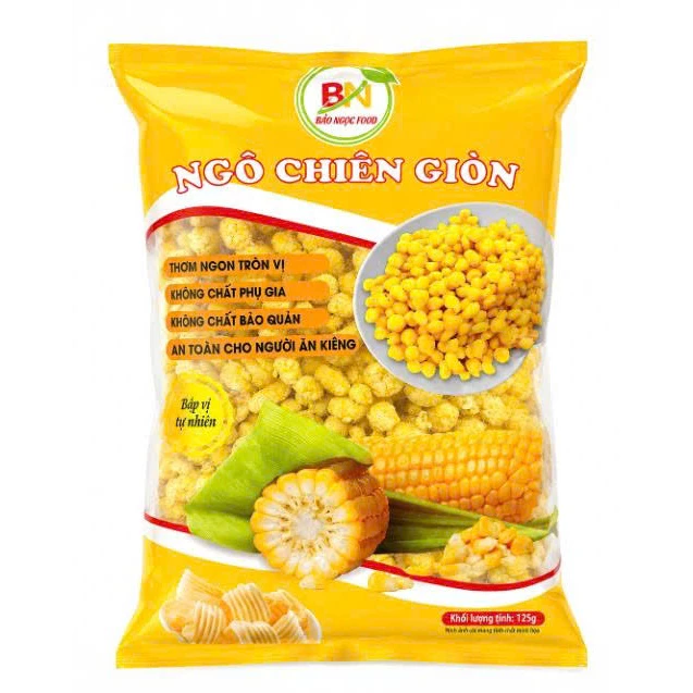 Ngô chiên giòn 500g, ngô chiên tẩm bột bảo ngọc 500g gói.ngô ngọt chiên giòn