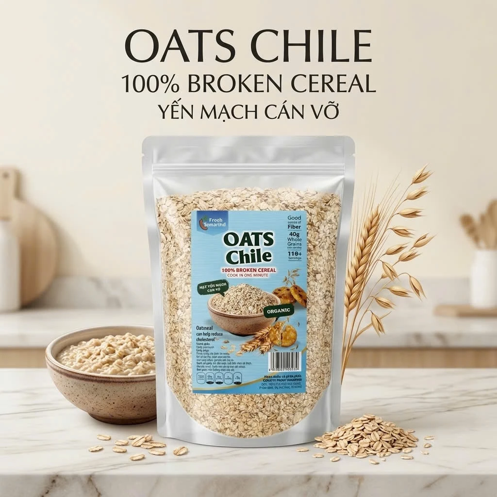 1KG Yến Mạch Cán Vỡ Chile – ĂN NGON, KHỎE MẠNH MỖI NGÀY