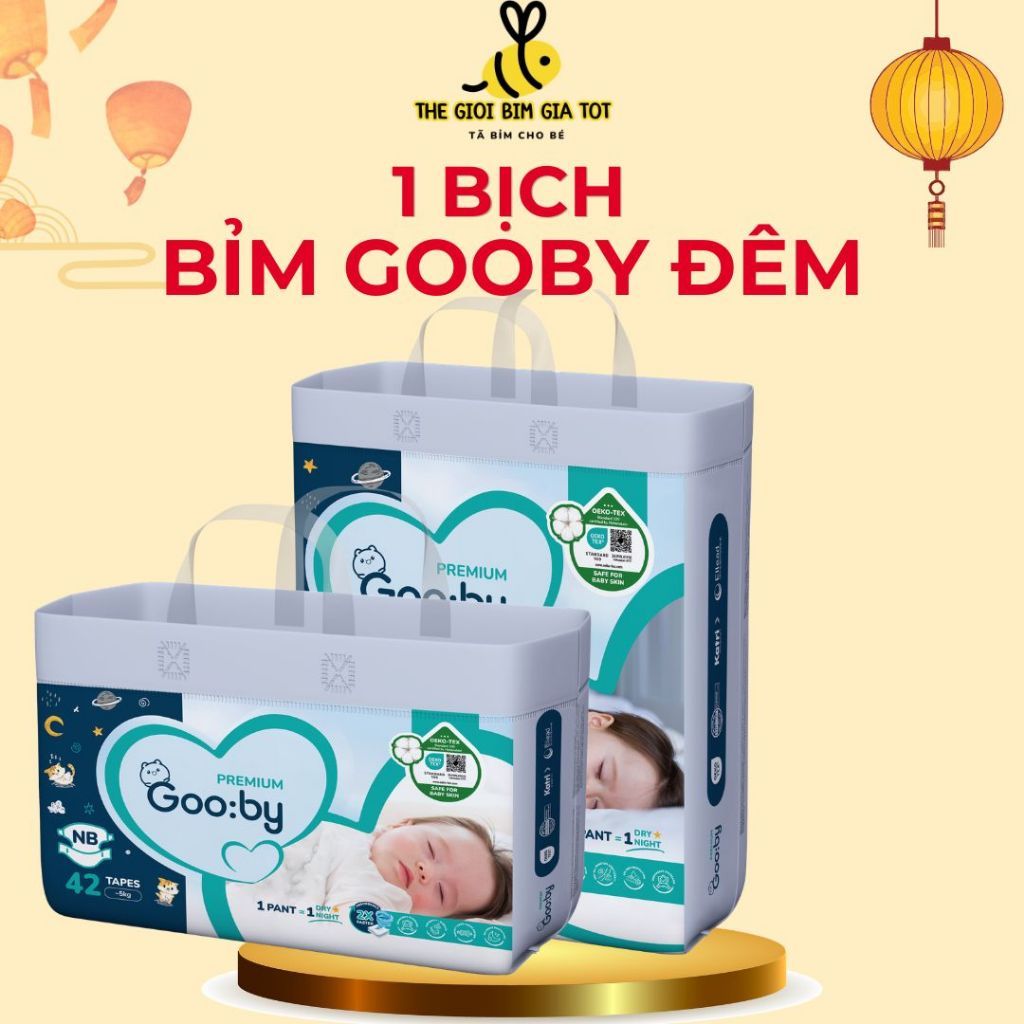 1 Bịch Tã/Bỉm Dán và Quần Gooby Đêm Premium Chính Hãng Siêu Mỏng Nhẹ, Đủ Size…