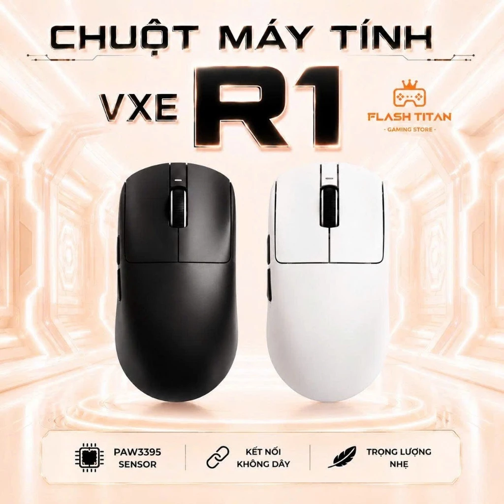 Chuột không dây gaming VXE R1|R1 SE+ Có Ba chế độ kết nối - Chuột gaming giá rẻ dùng cho PC, laptop