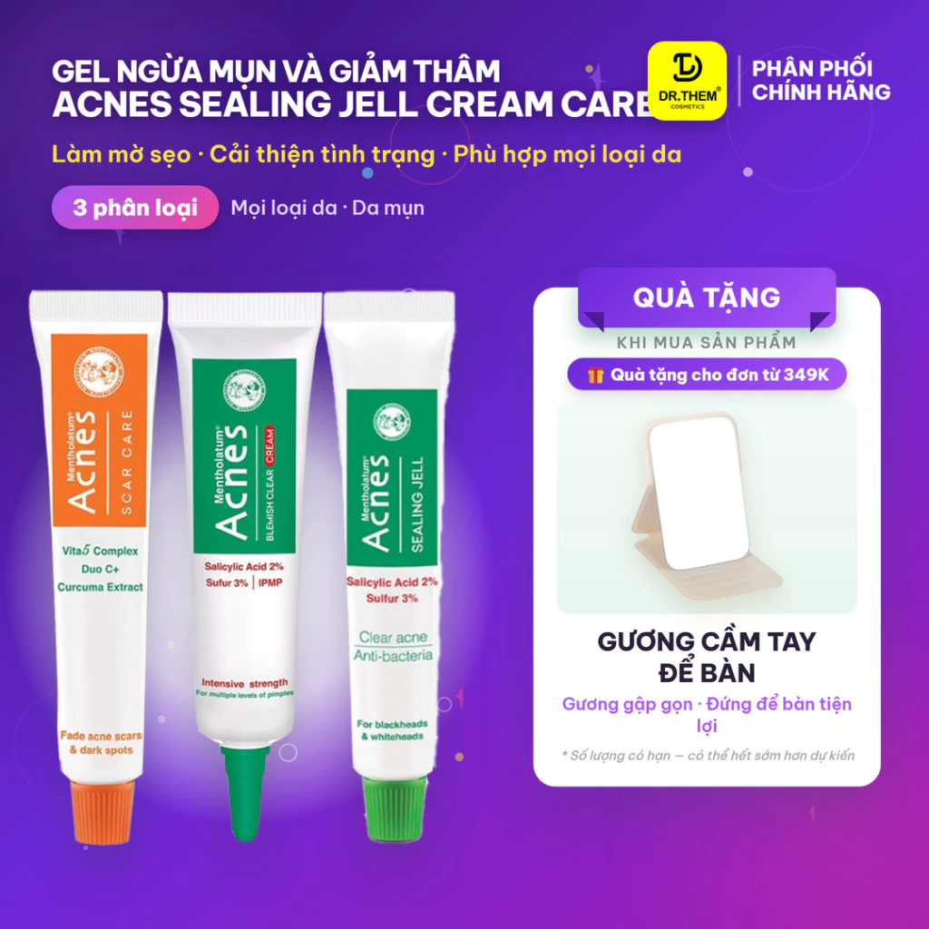 Gel Ngừa Mụn và Giảm Thâm Acnes (Sealing Jell / CLEAR CREAM/ Scar Care / Dán Mụn)- Dr Thêm
