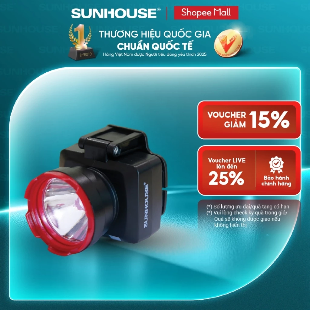 Đèn Pin Đội Đầu SUNHOUSE Cỡ Nhỏ She 5012