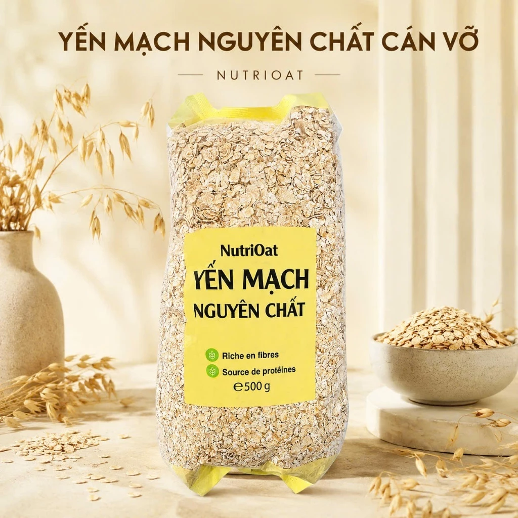 [NEW] 1KG Yến Mạch Nguyên Chất Cán Vỡ - Ăn Healthy