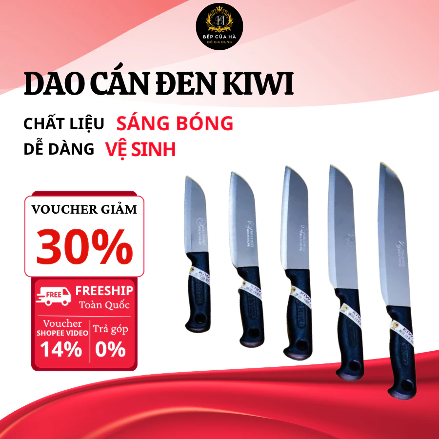 Dao thái lan kiwi cán đen cao cấp đủ size, dao thái thit đa năng siêu sắc bén tiên dụng chính hãng - Bếp Của Hà