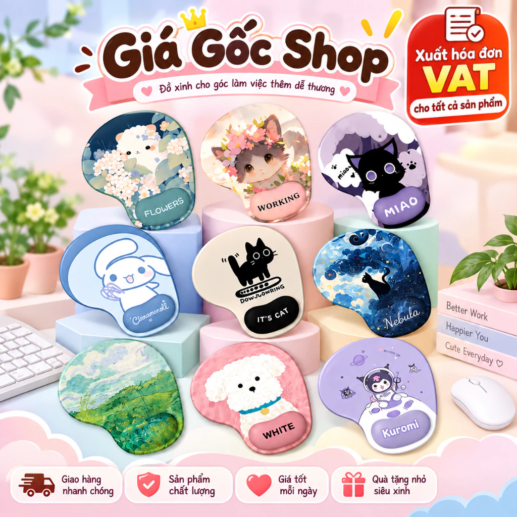 Lót chuột có đệm tay chống mỏi chất liệu silicon siêu mềm được chọn mẫu - Hàng nhập khẩu