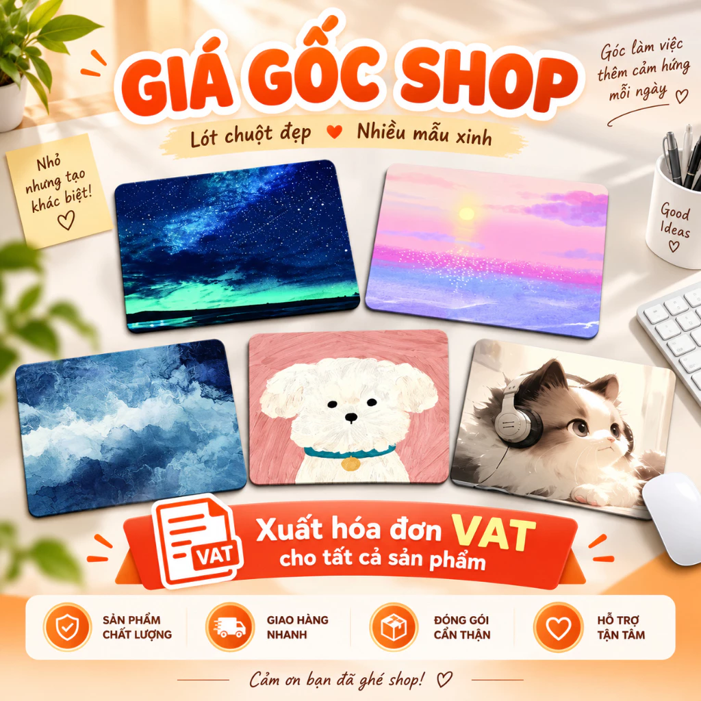 Lót chuột - Pad chuột máy tính full 100 mẫu họa tiết cute đáng yêu, mouse pad chống trượt