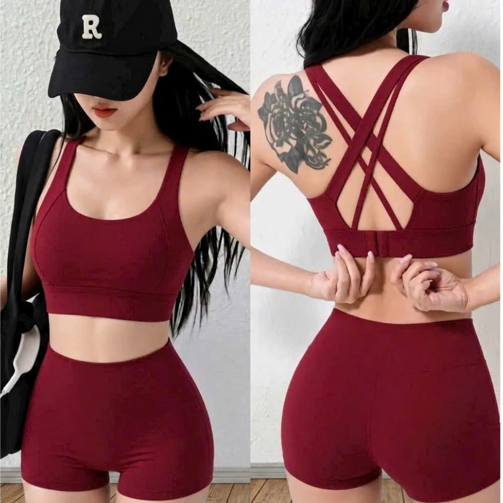 Bộ tập Gym, Yoga, Erobic cho nữ chất LuLu hàng Quảng Châu cao cấp BT900